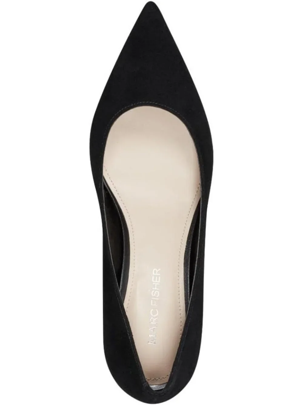Women's Black Suede Modern Pointed Toe Alola Casual Pumps Pull On Heel Shoes